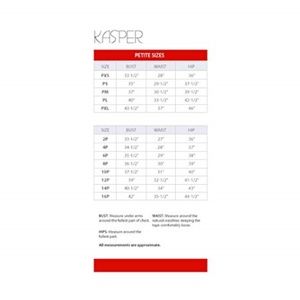 Kasper Petite Size Chart